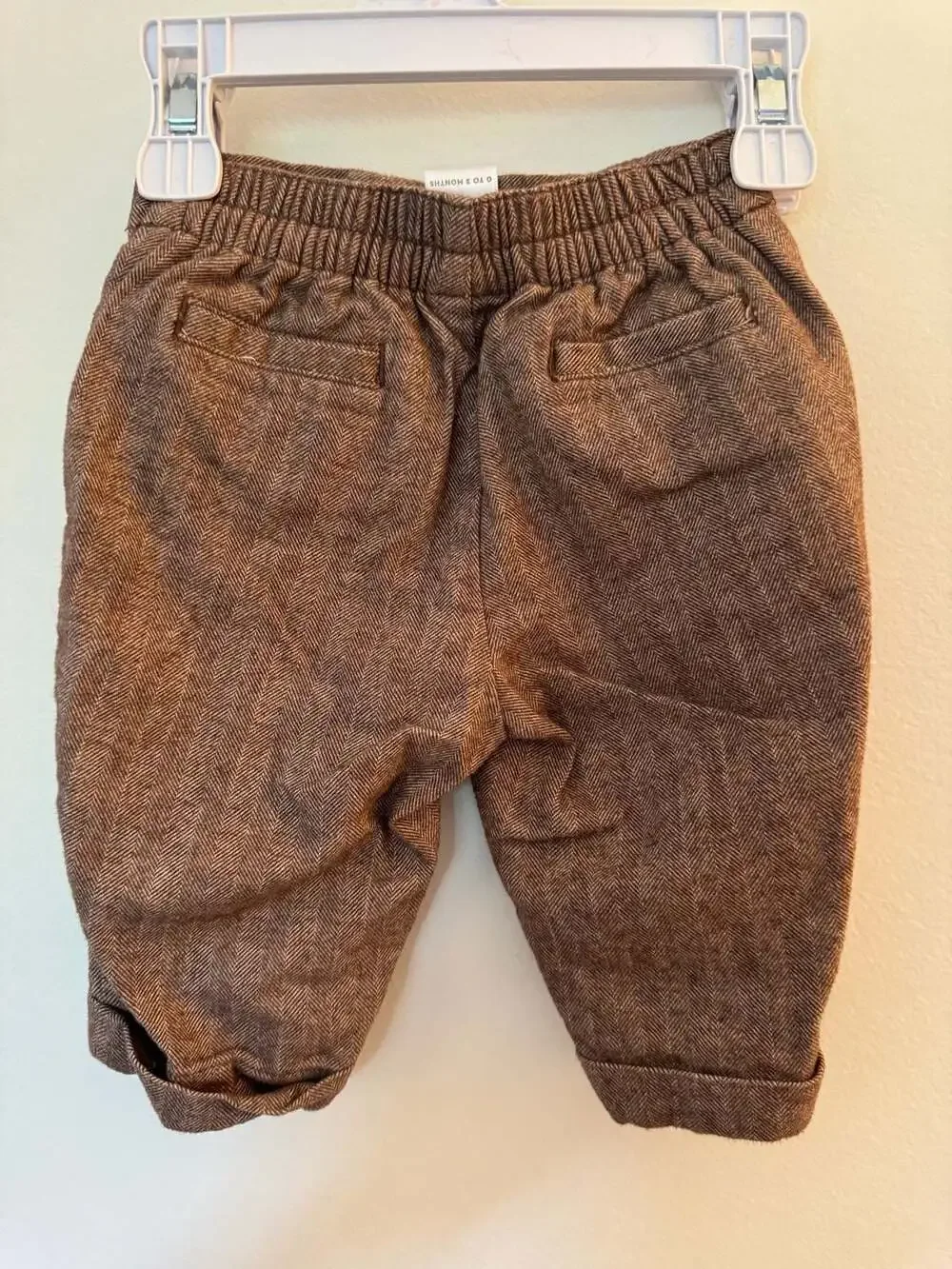 Janie and Jack brown herringbone